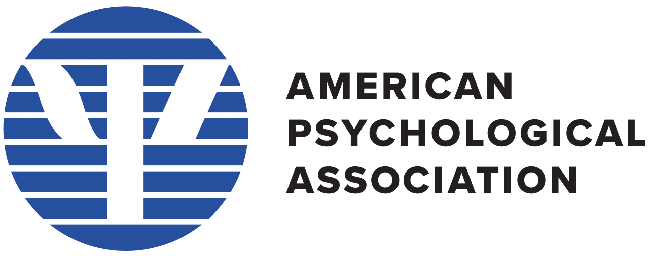 American Psychological Association logo with blue symbol.