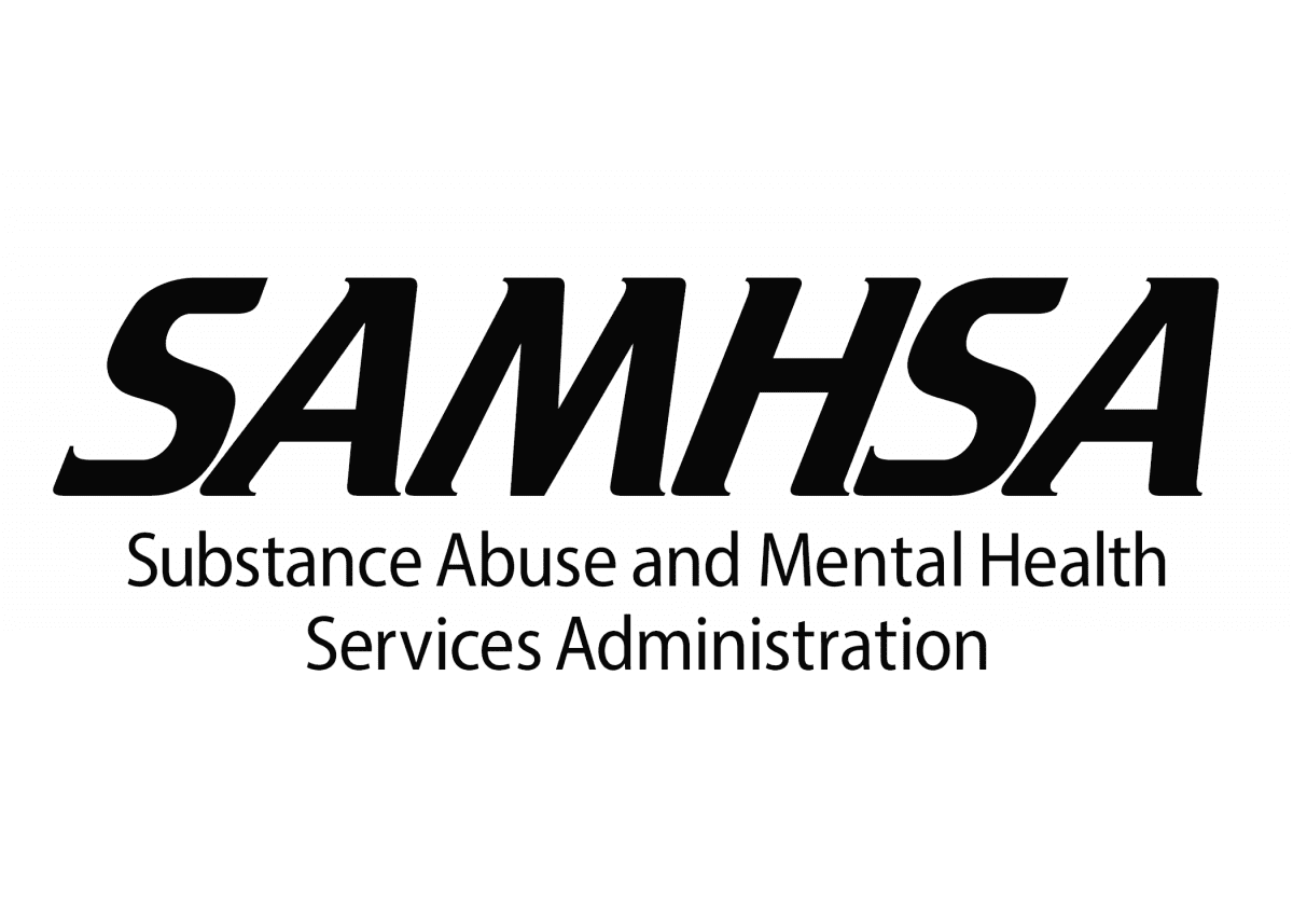 SAMHSA logo with black background.