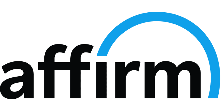 Affirm logo with blue arc design.